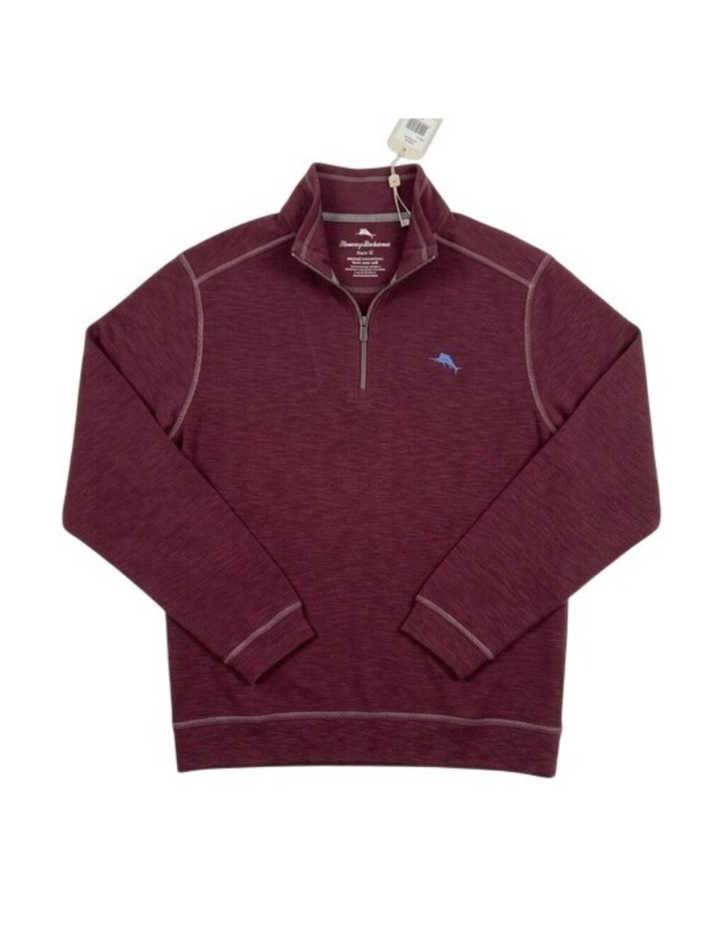 Tommy Bahama Tobago Bay Half Zip Pullover Shirt XL Aged Claret NWT Pima Cotton